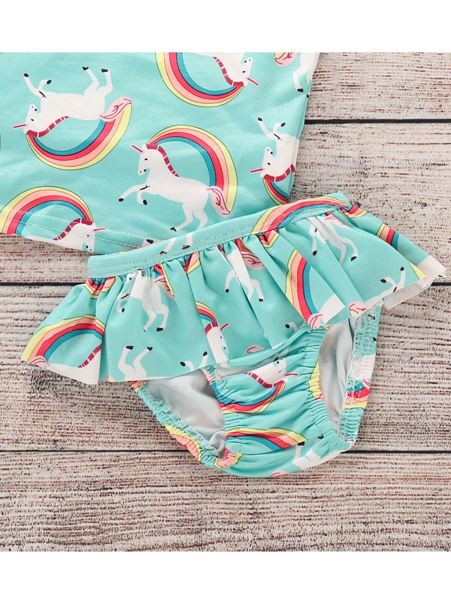 Wholesale Baby Toddler Girl Rainbow Swimwear Set 200316