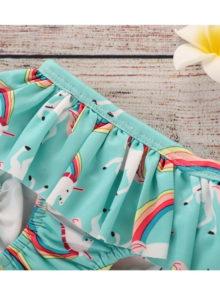 Wholesale Baby Toddler Girl Rainbow Swimwear Set 200316