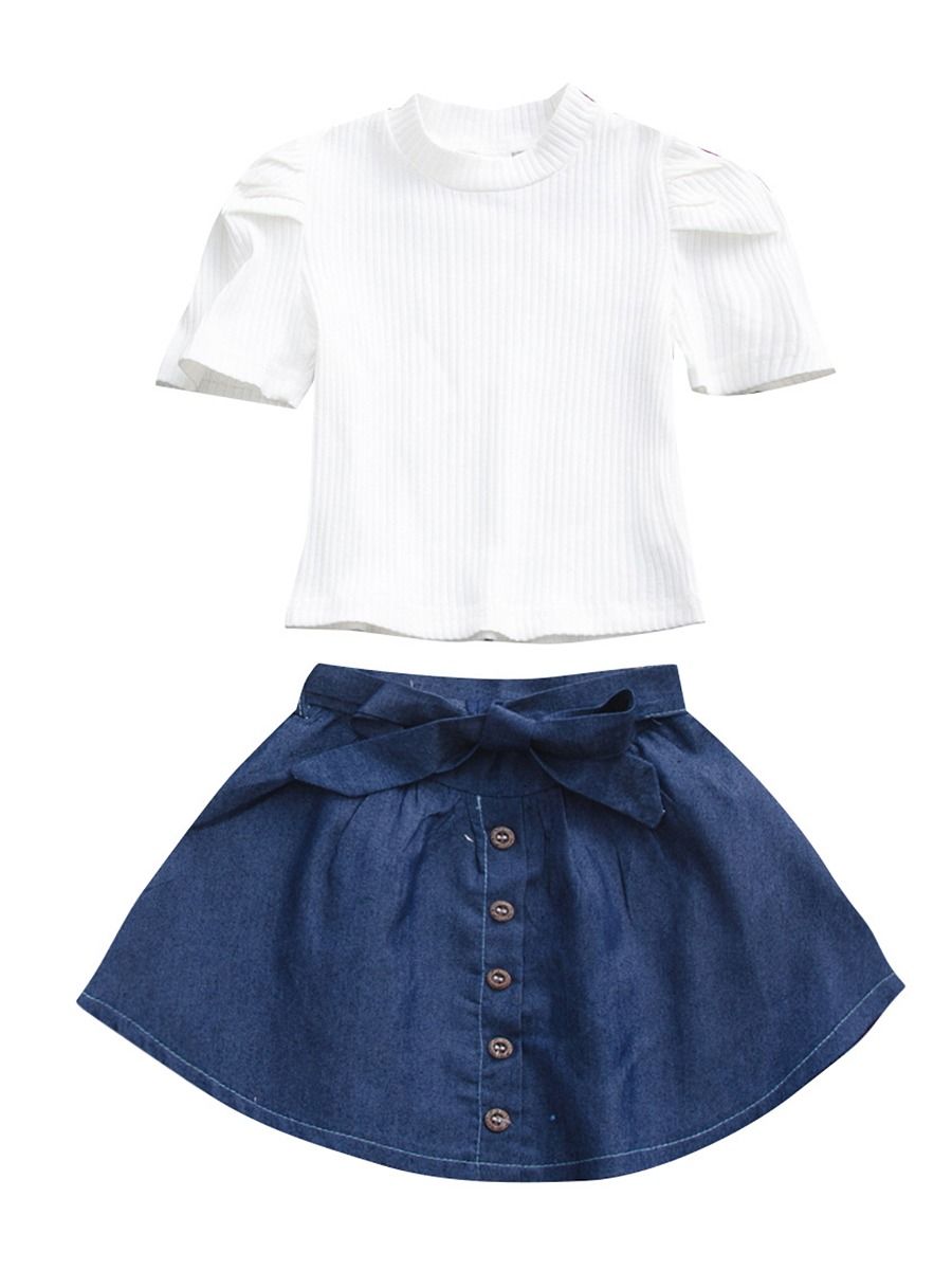 Toddler girl white denim skirt Clearance