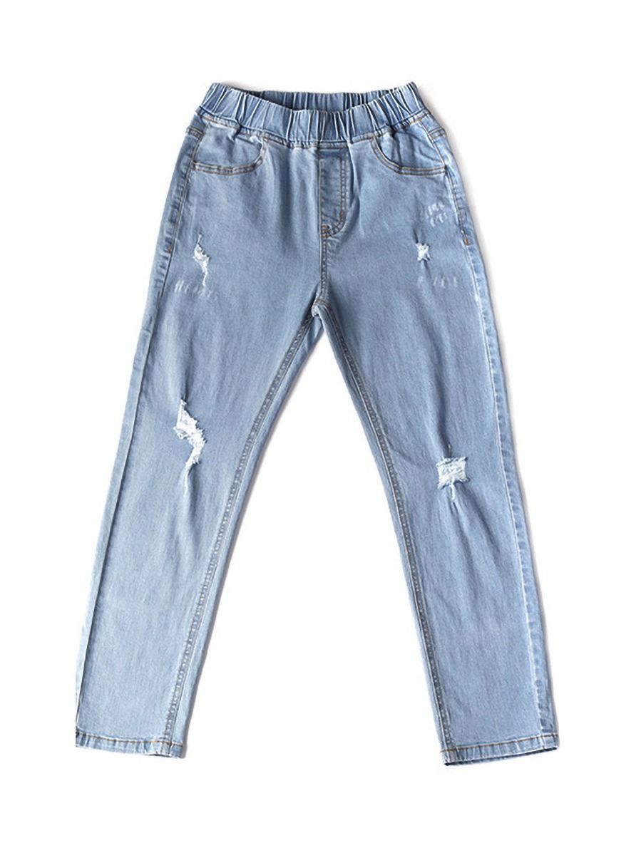 Wholesale Fashion School Boy Street Style Ripped Jeans