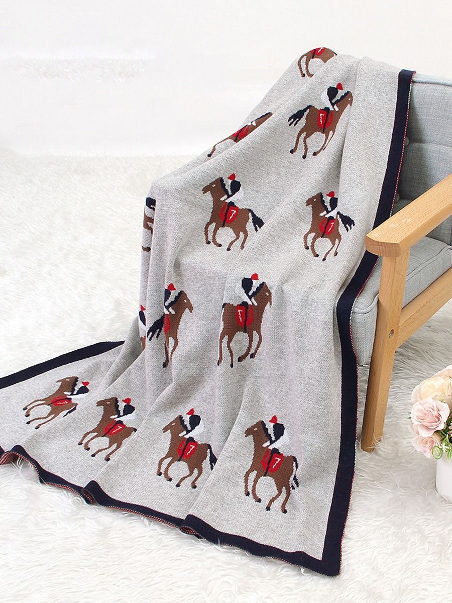 Wholesale Horse Knit Baby Blanket 200409431 kiskissin