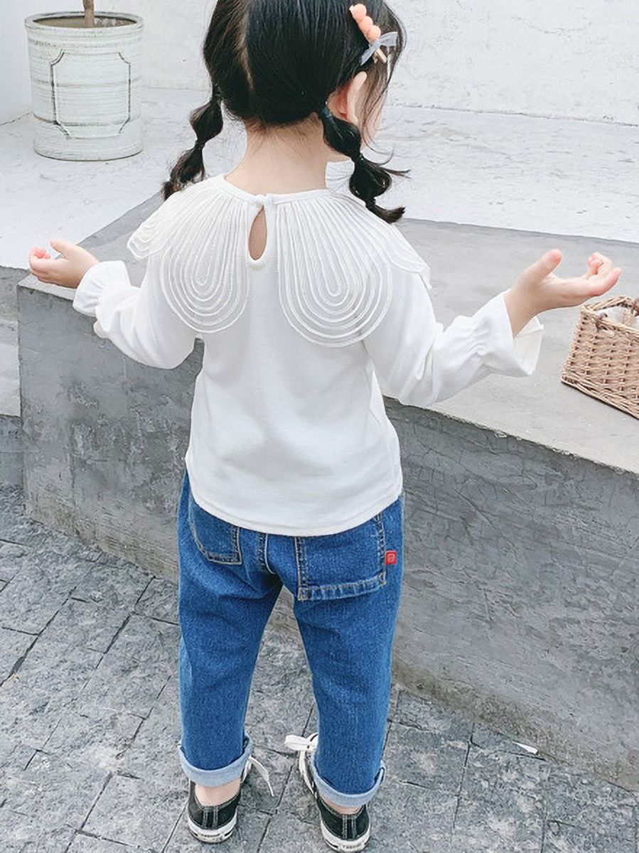 Wholesale Cute Little Girl Lace Collar Top 200417556