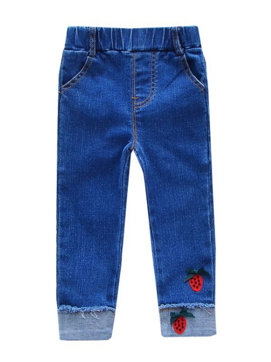 Wholesale Cute Little Girl Strawberry Jeans 200417614