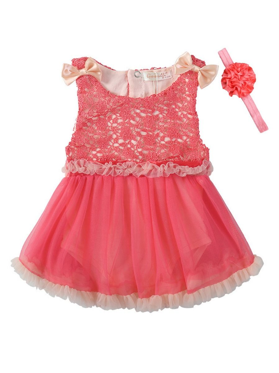 Wholesale 2-Piece Cute Baby Girl Lace Romper Dress Matc