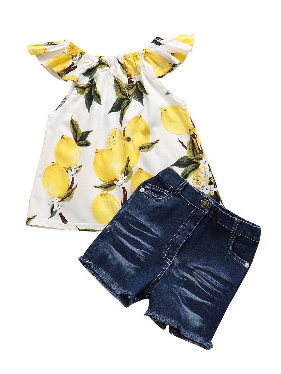 2 piece denim short set