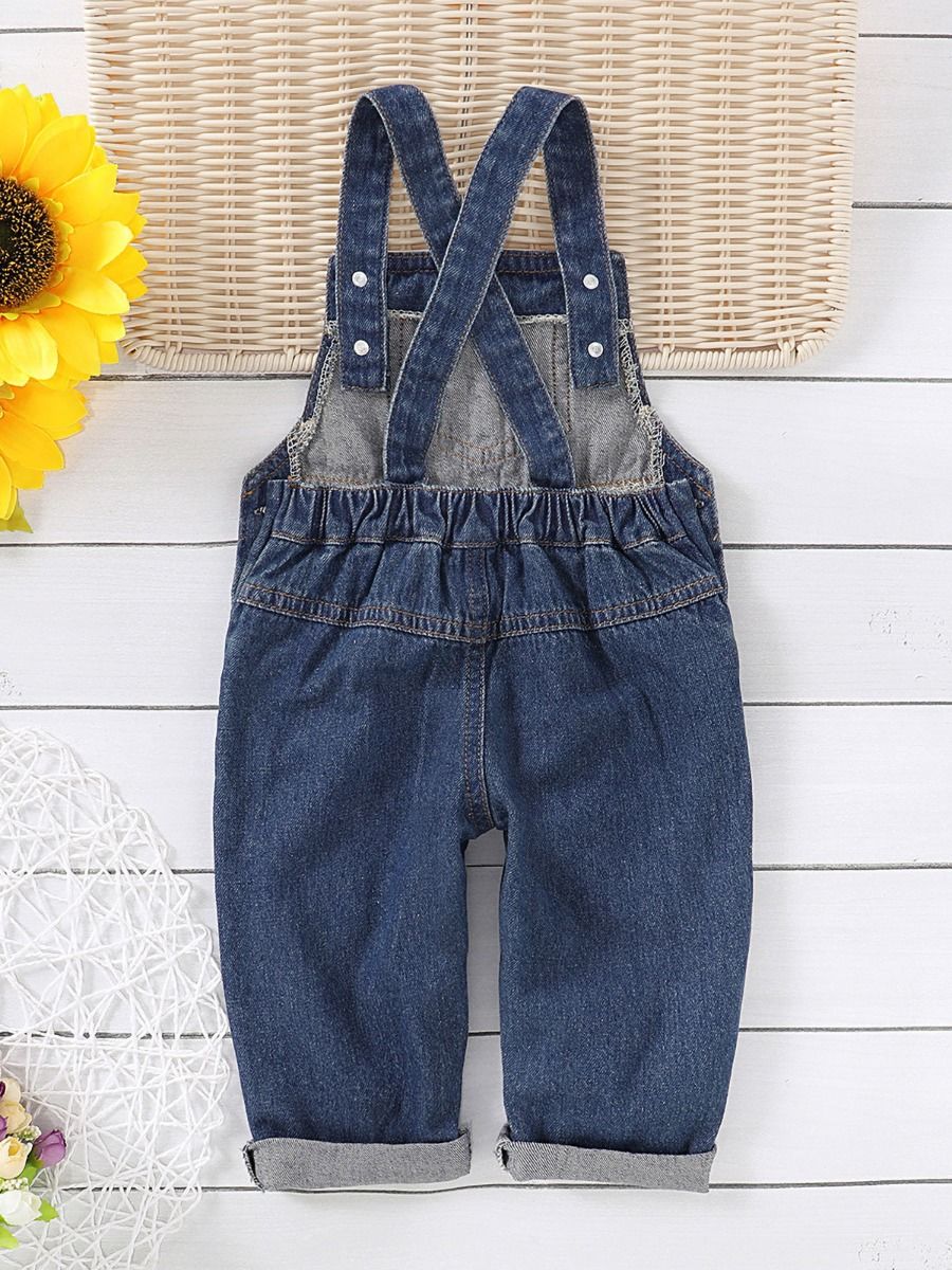 Wholesale Fashion Toddlers Sunflower Ripped Denim Bib O