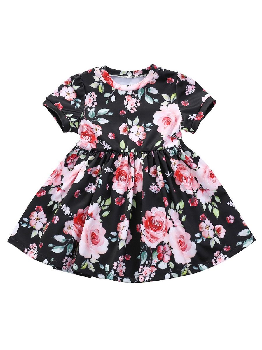 Wholesale Simple Little Girl Floral Dress 200424550 - k