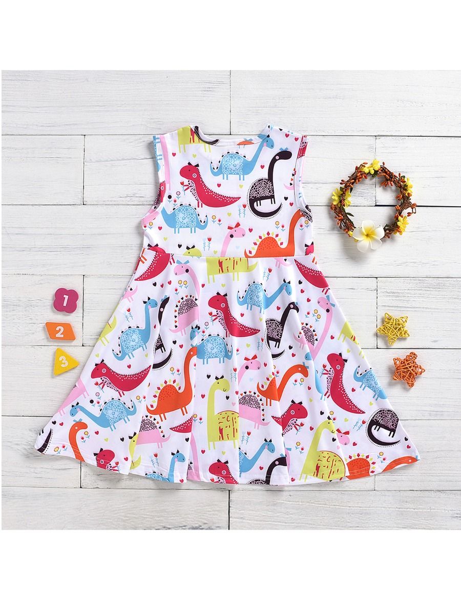 Wholesale Little Girl Dinosaurs Sleeveless Dress 200426