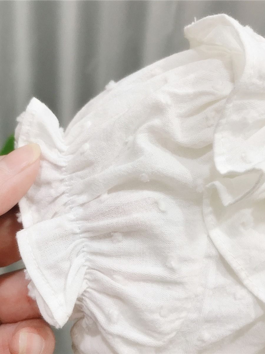 Wholesale Little Girl Ruffle Solid Color Top 200504471