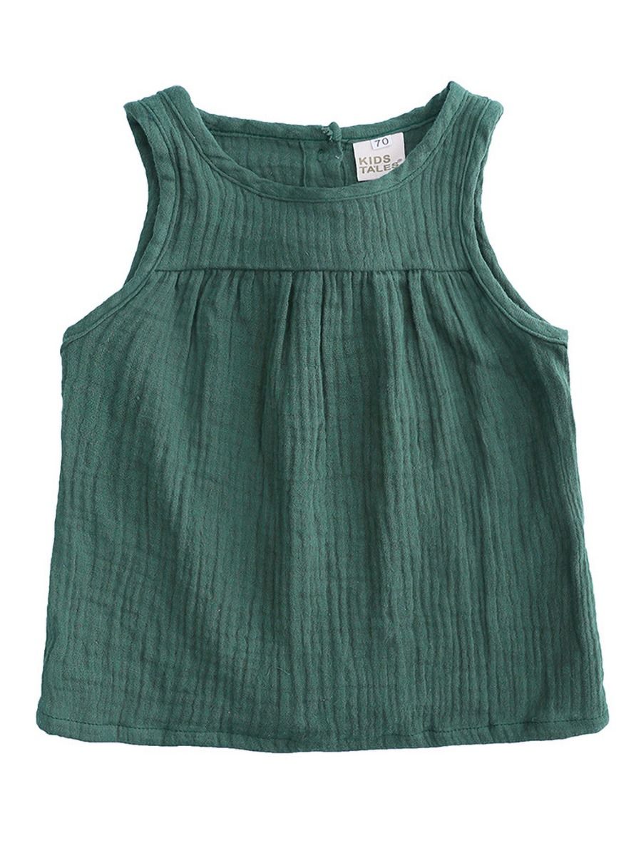 Wholesale 2-Piece Toddler Girl Muslin Outfit Tank Top
