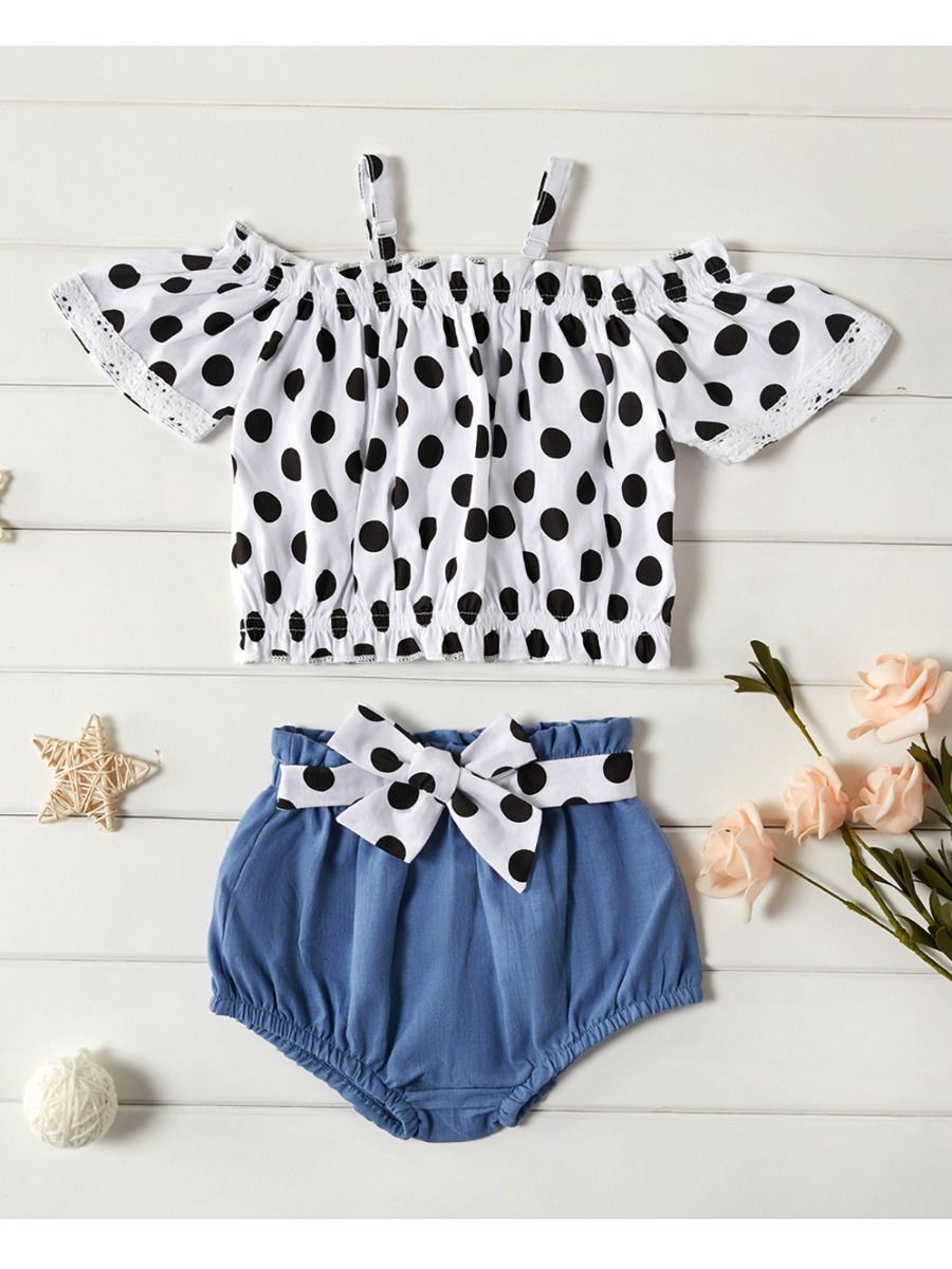 Carter's Toddler Girl 2-Piece Polka Dots Top & Short Set - Blue/White
