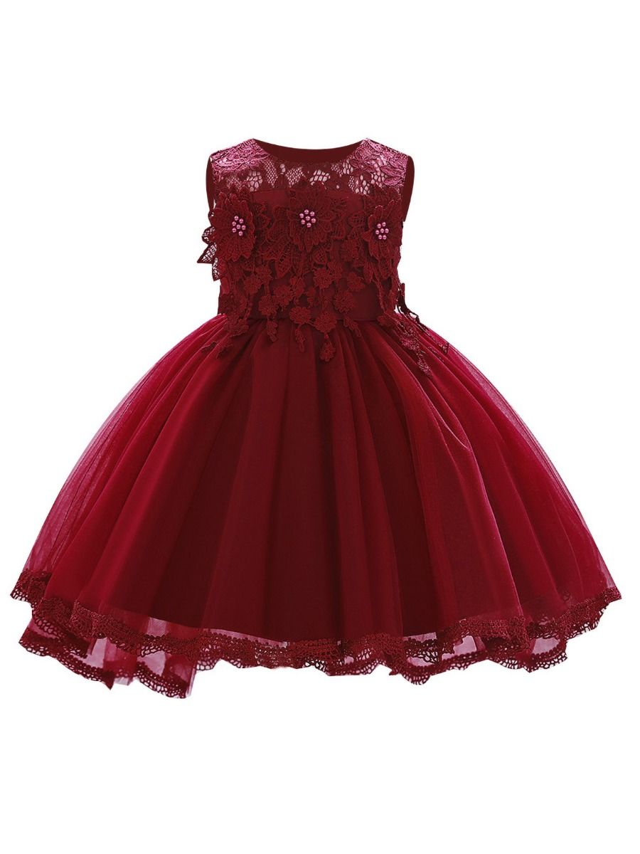 Wholesale Baby Girl Lace Flower Party Formal Dress 2005