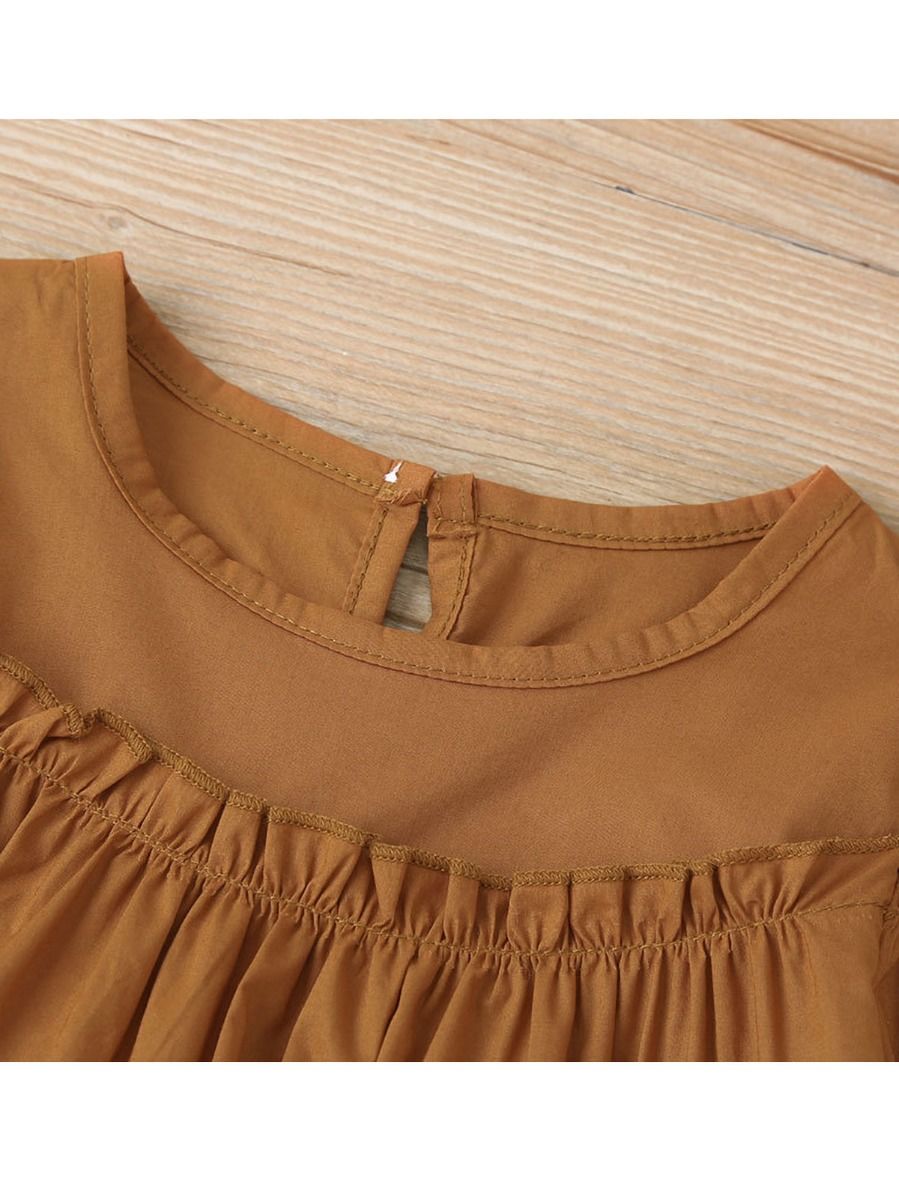 Wholesale 2 Pieces Little Girl Solid Color Blouse And B