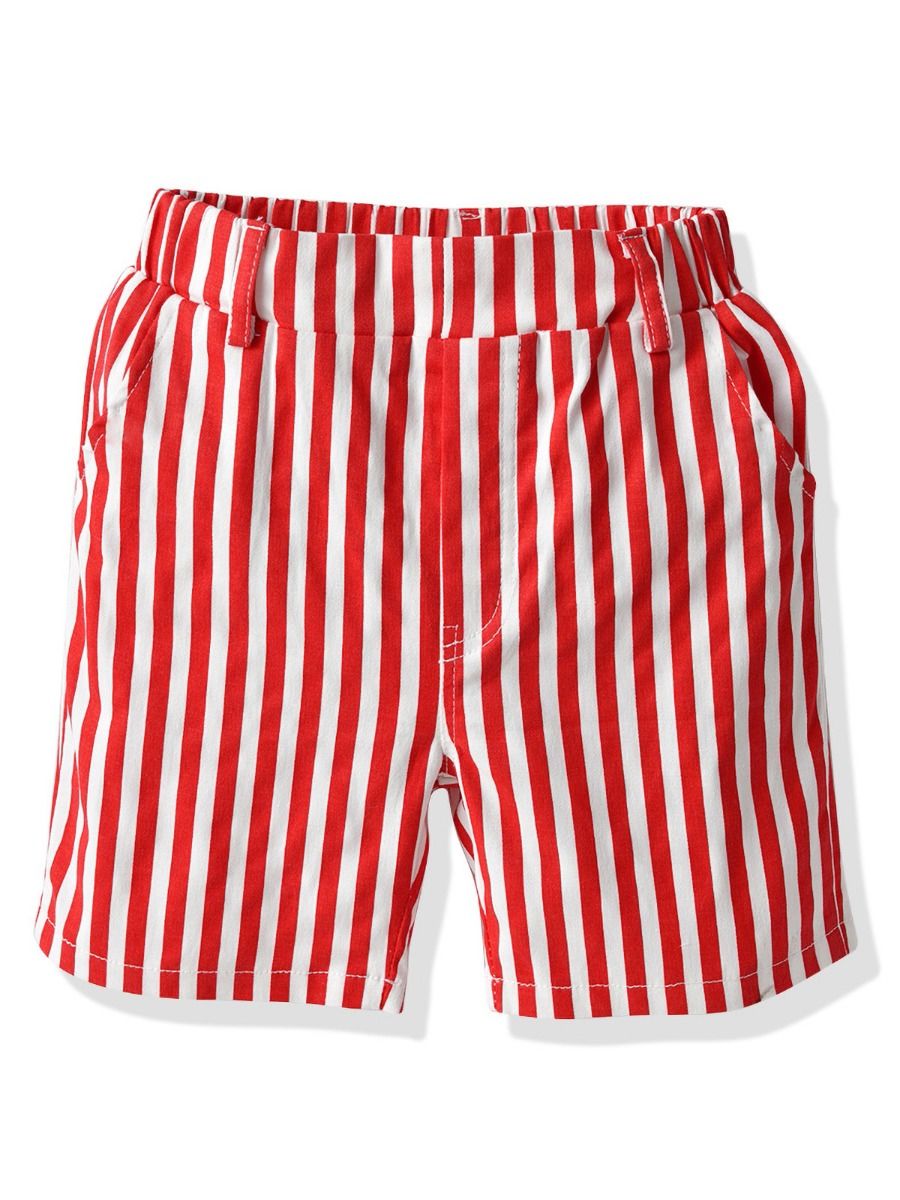 Wholesale Baby Girl Stripe Red Shorts 200604734 - kiski
