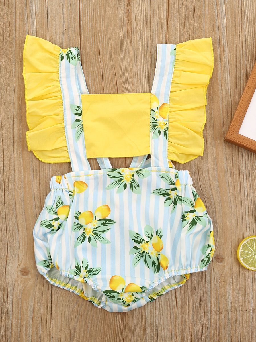 Wholesale Baby Girl Lemon Print Bodysuit 200604985 ki