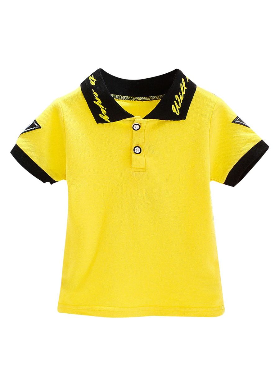 Wholesale Summer Toddler Boy Letter Collar Polo Shirt 2