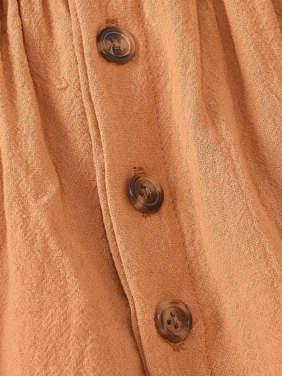 Wholesale Summer Baby Girl Brown Suspender Dress 200607