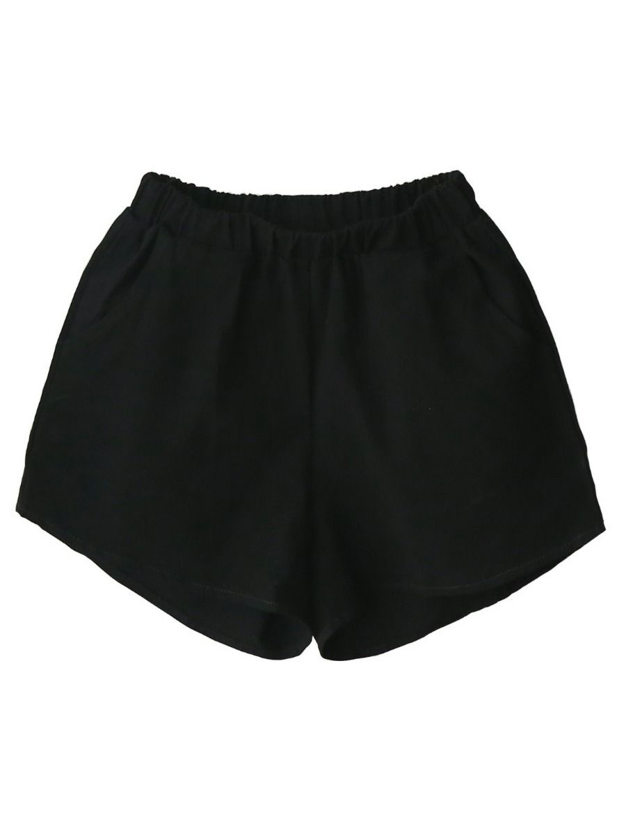 Wholesale Sytlish Kid Girl Black Basic Shorts 200612332