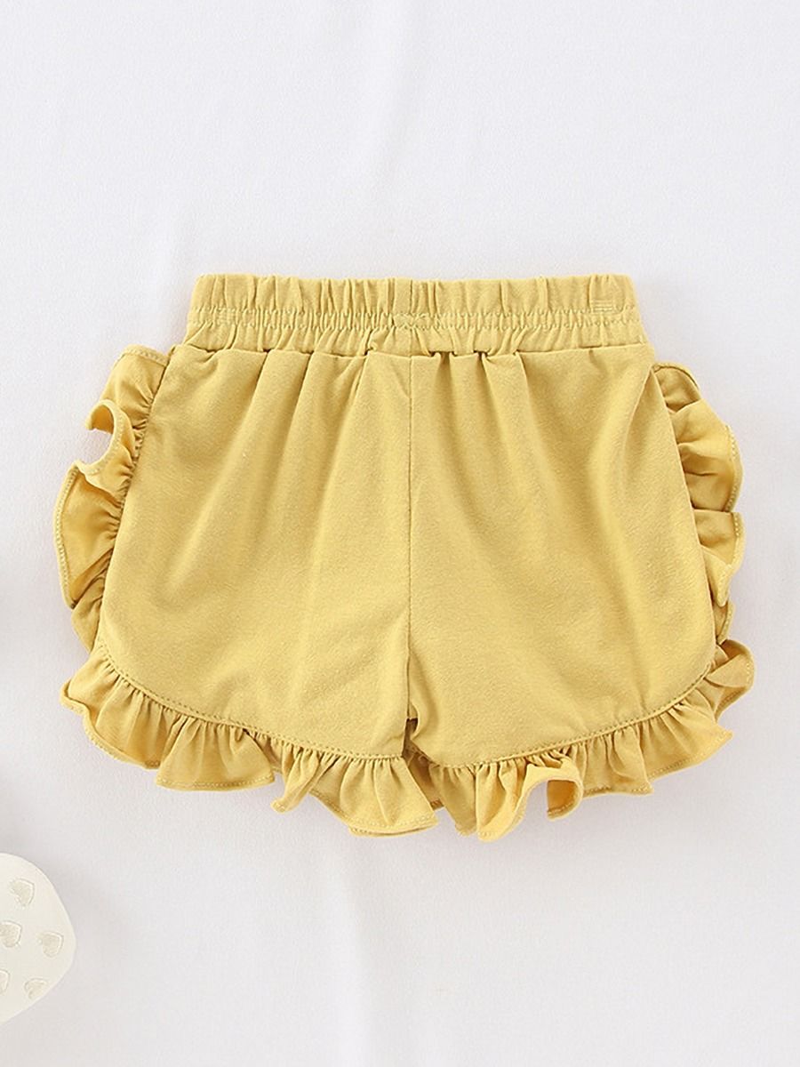 Wholesale Little Girls Cherry Ruffle Shorts 200612838