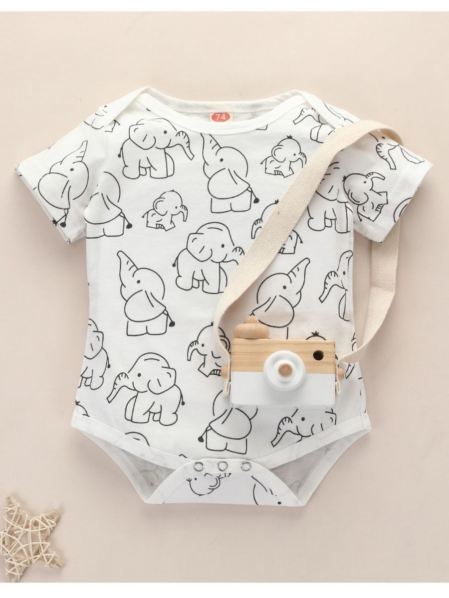 Wholesale Stylish Baby Elephant Printed Bodysuit 200614