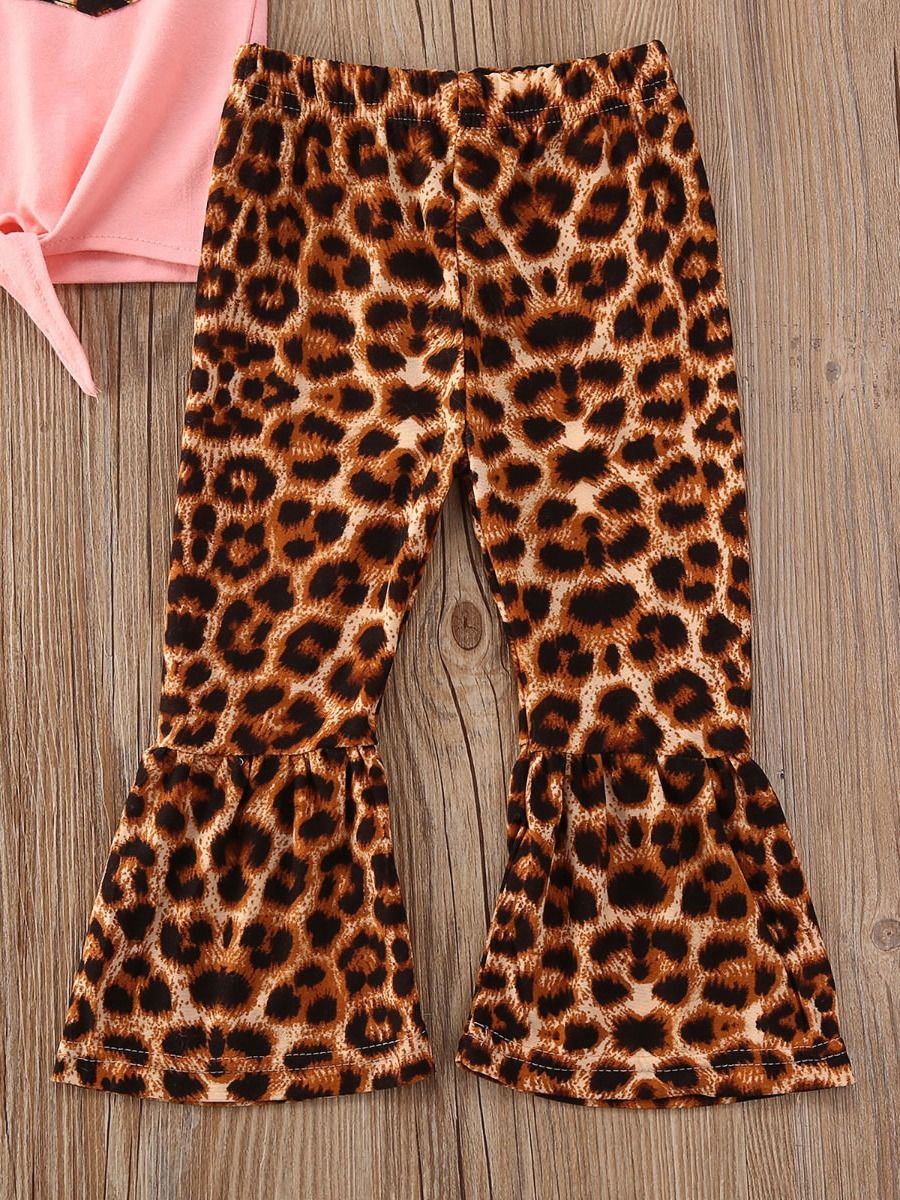 Wholesale 2Piece Little Girl Leopard Printed Set Self
