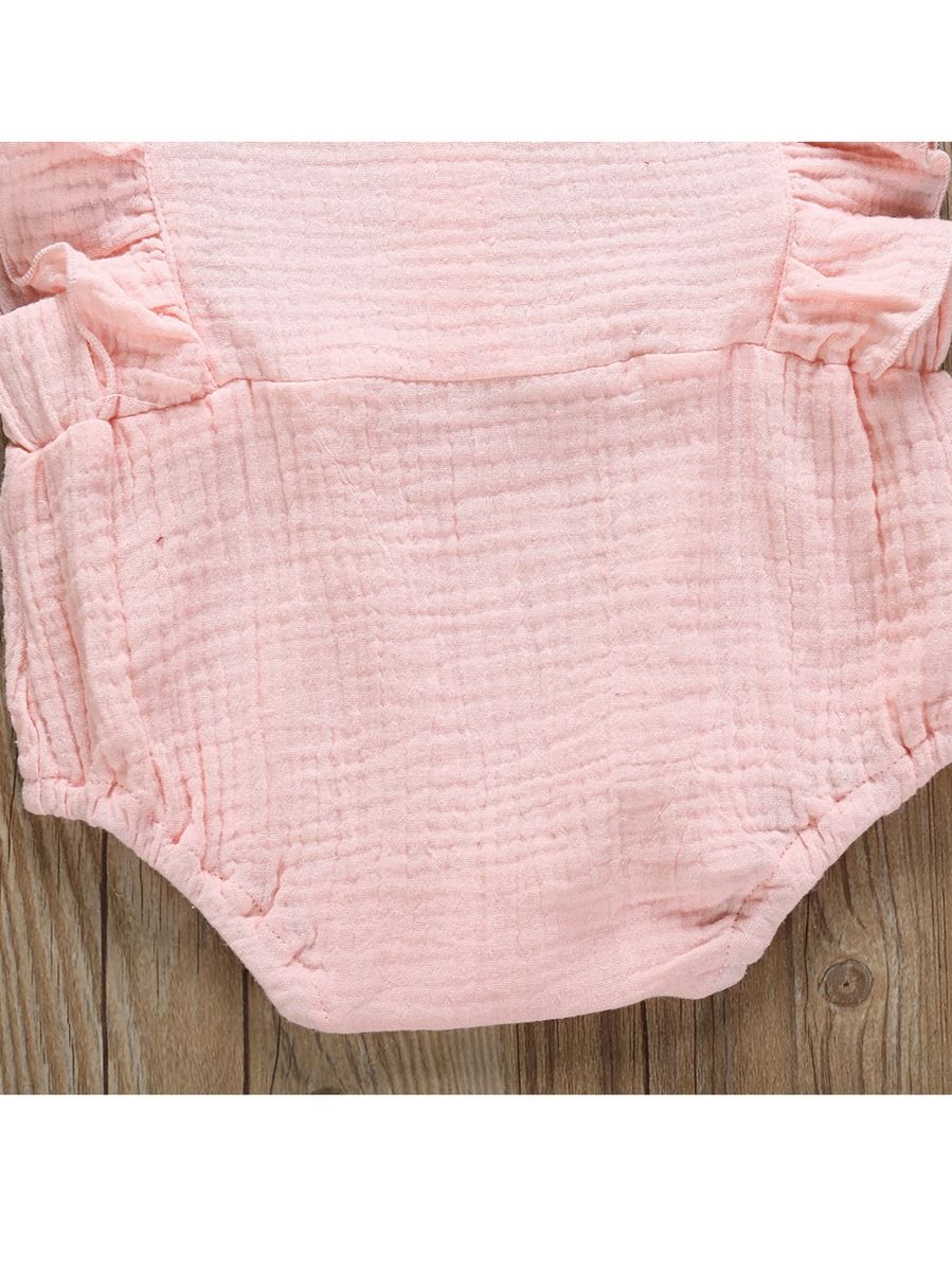 Autumn Arrival Baby Girls Long Sleeves Tulle Patchwork Solid Color bodysuit