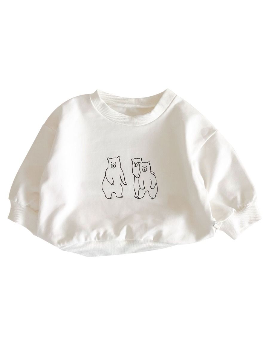 Wholesale Infant Toddler Girl Cartoon Bear Sweatershirt