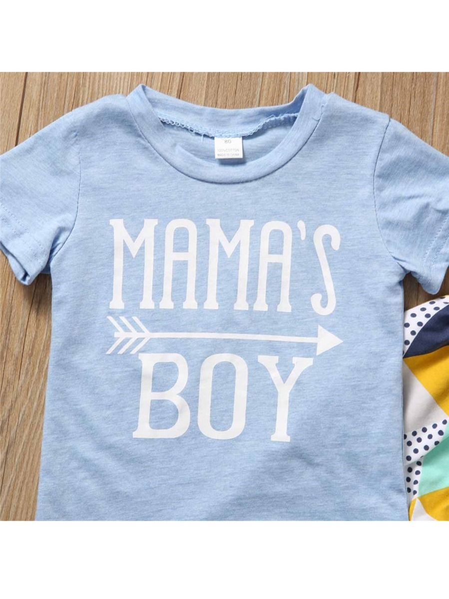 Wholesale 2 Piece Mama's Boy Baby Set TShirt Matching