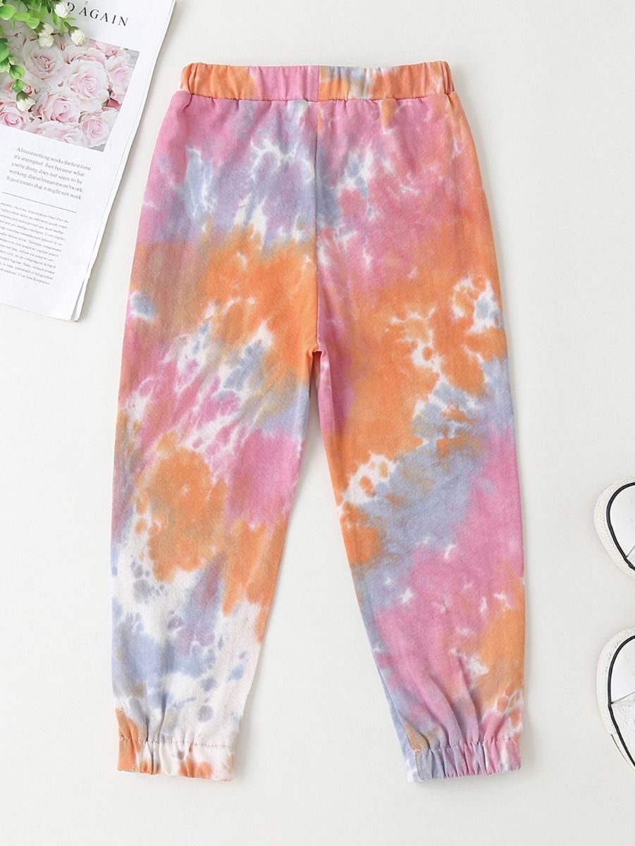 Wholesale Little Girl Orange Pink Grey White Tie Dye Lo