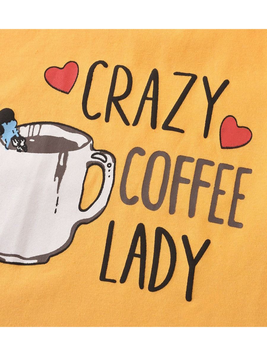 Wholesale Crazy Coffee Lady Kid Girl Cartoon Tee 200717