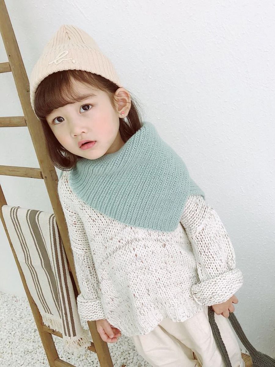 Wholesale Baby Solid Color Knit Scarf 200722136 - kiski