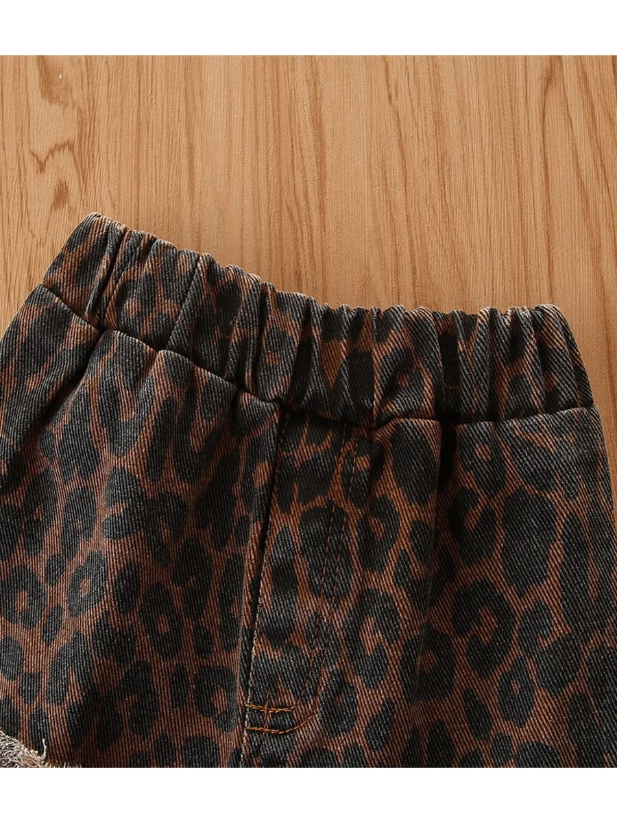 Kid Boy Leopard Print Ripped Cargo Pants