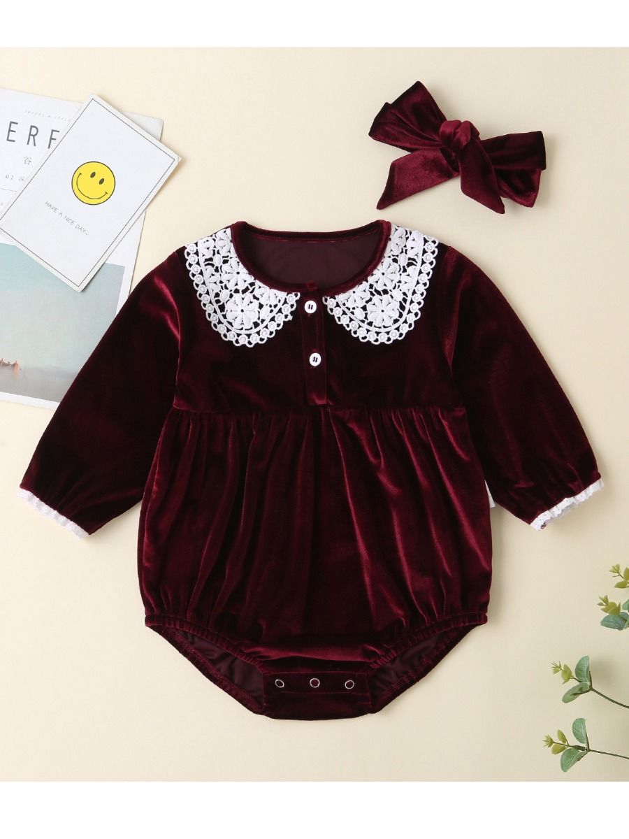 red velvet baby headband