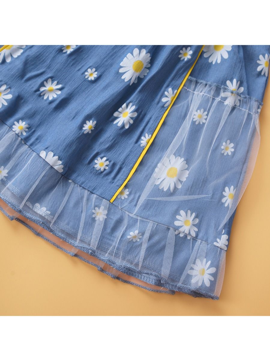 Wholesale Little Girl Daisy Flower Mesh Skirt 20072680