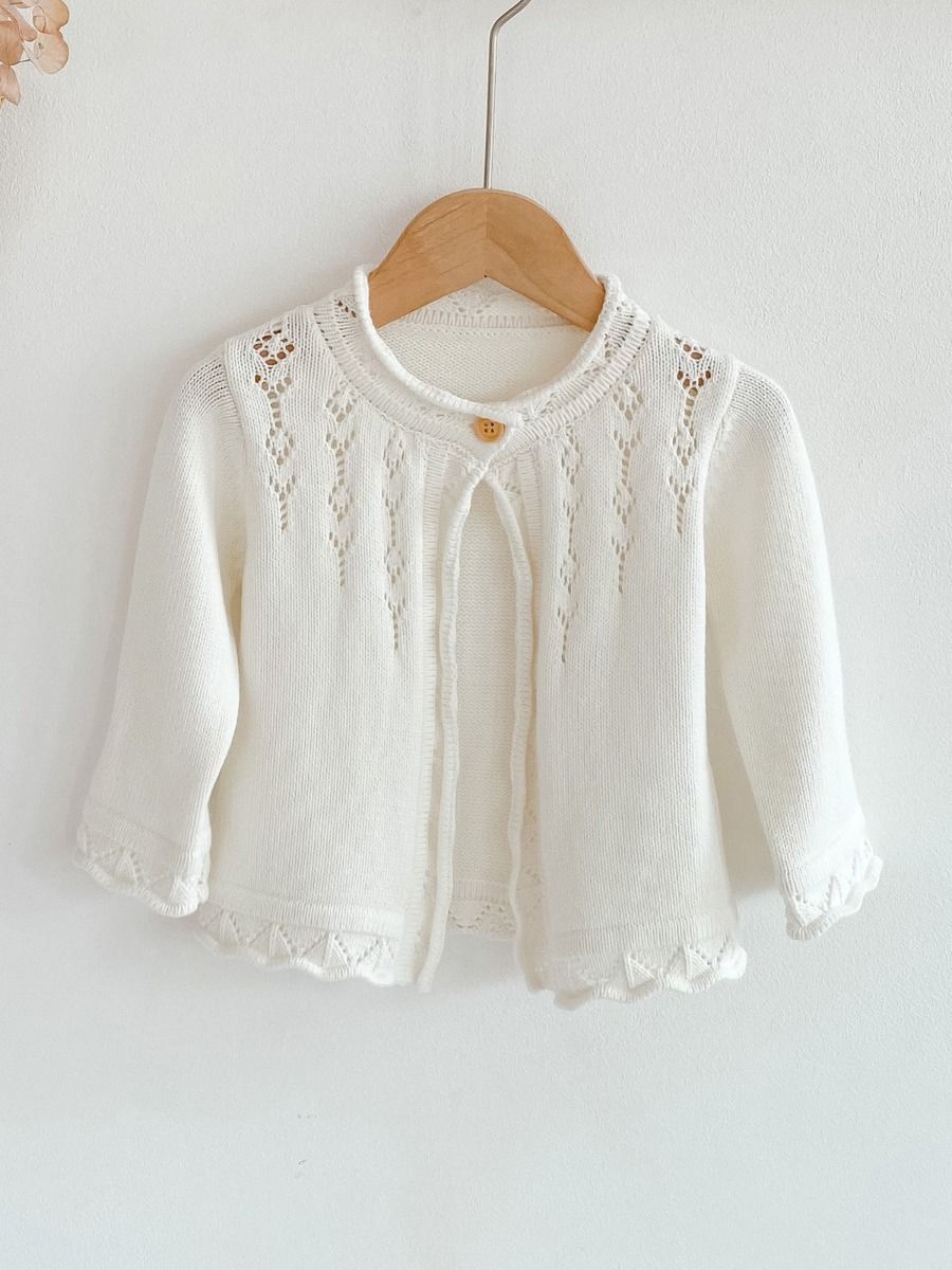 baby white cardigan girl