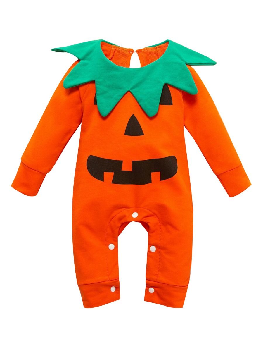 Wholesale Baby Boy Girl Halloween Pumpkin Jumpsuit Oran