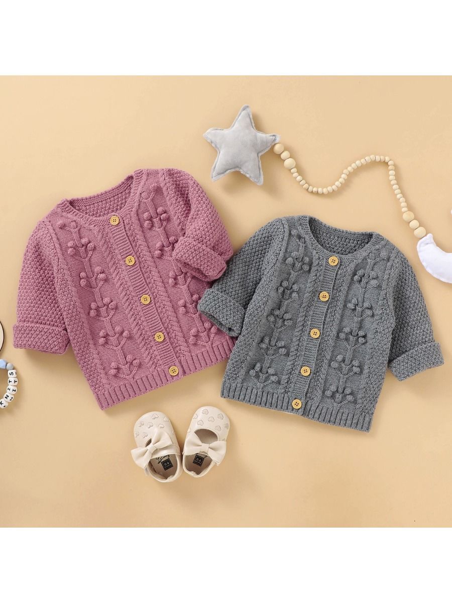 baby girl pom pom cardigan