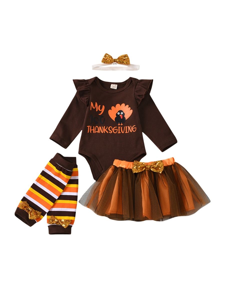 my first thanksgiving outfit girl newborn