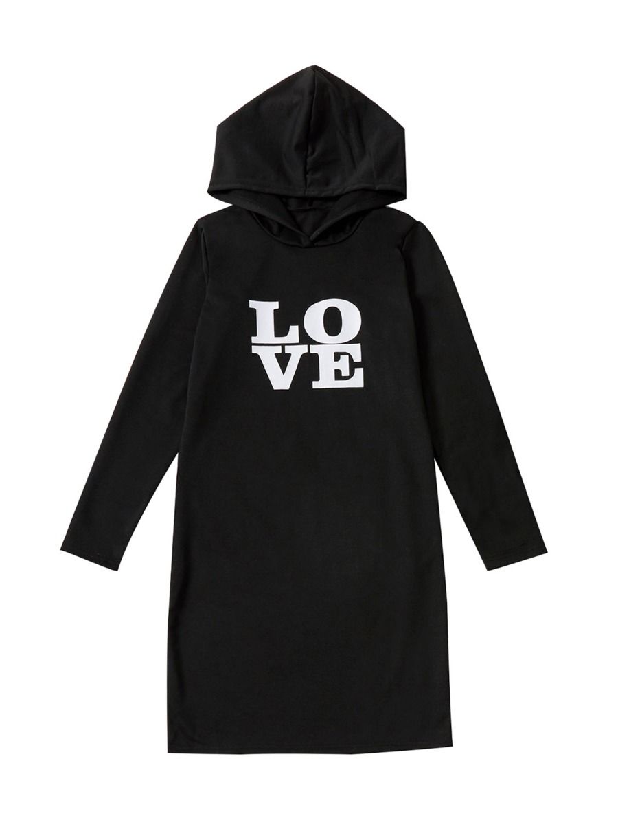 Wholesale Mother And Daughter Love Hoodie Dress 2008275