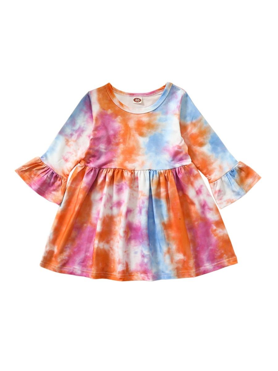 Wholesale Tie Dye Toddler Girl Dress 200828680 kiskis