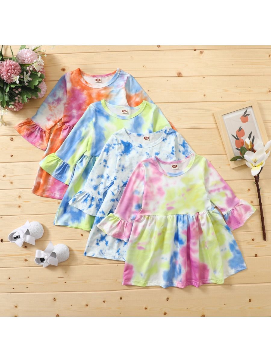 Wholesale Tie Dye Toddler Girl Dress 200828680 kiskis