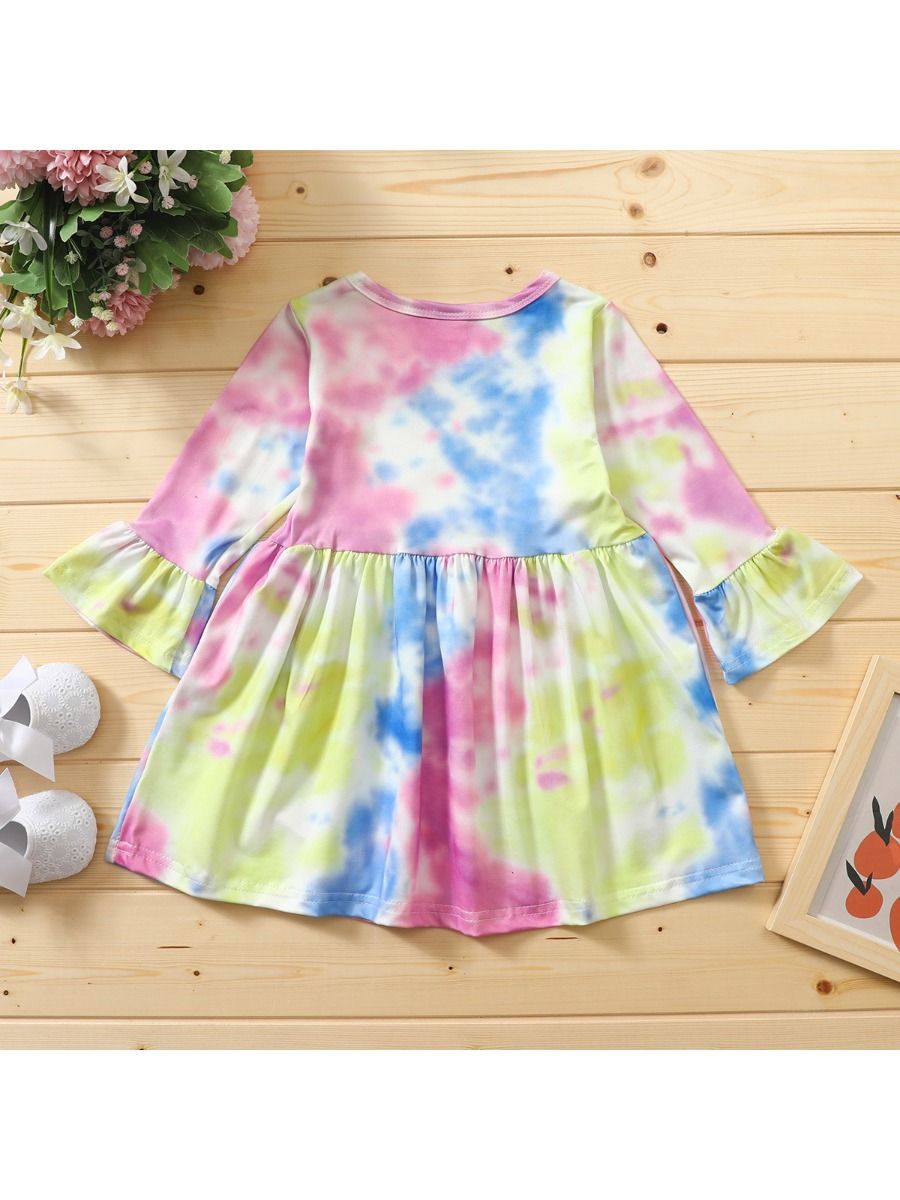 Wholesale Tie Dye Toddler Girl Dress 200828680 kiskis