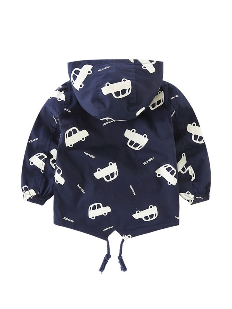 Wholesale Kid Boy Car Print Zipper Hoodie Jacket 200829
