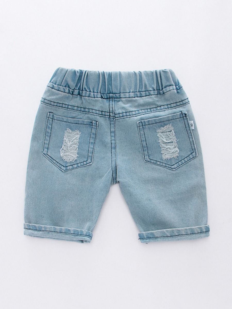 Wholesale Kid Boy Ripped Denim Shorts 200901432 kiski