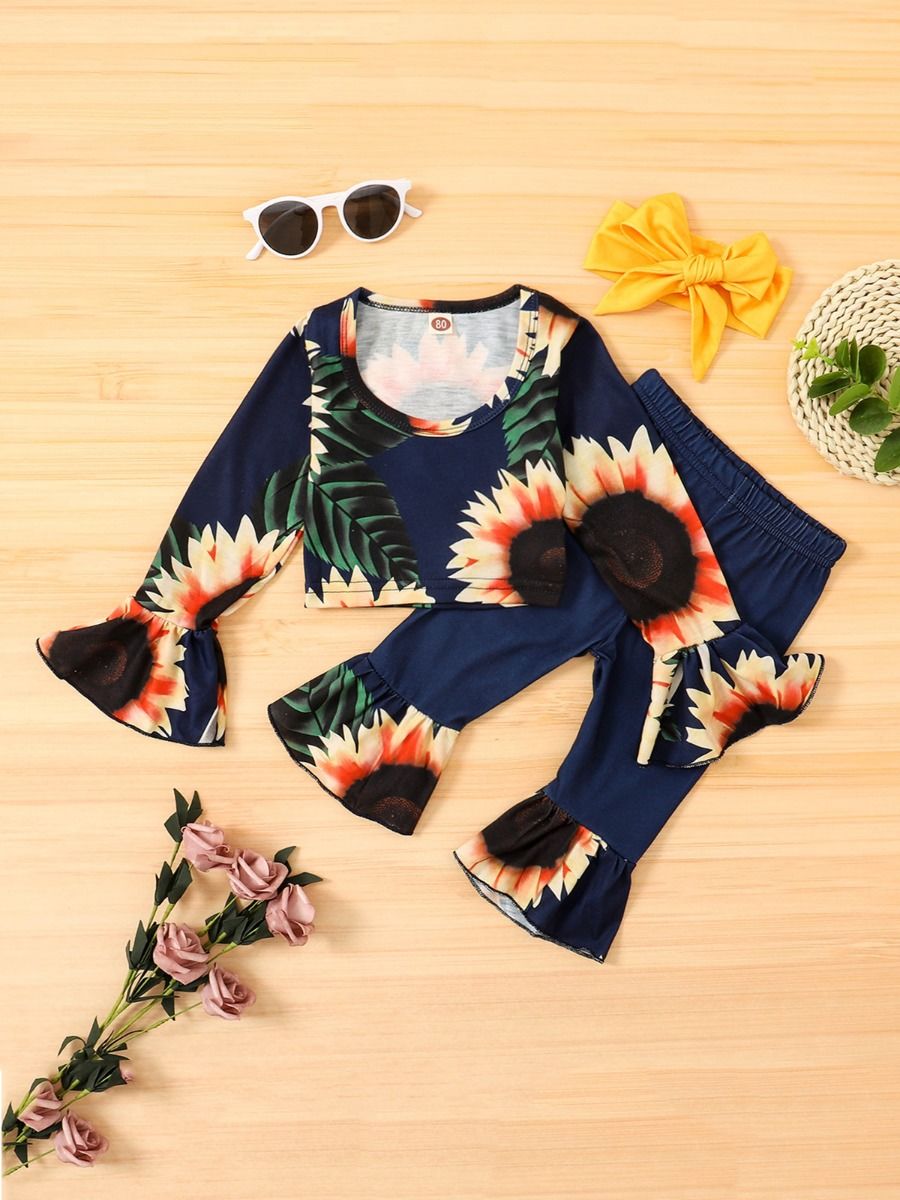 toddler girl sunflower outfit