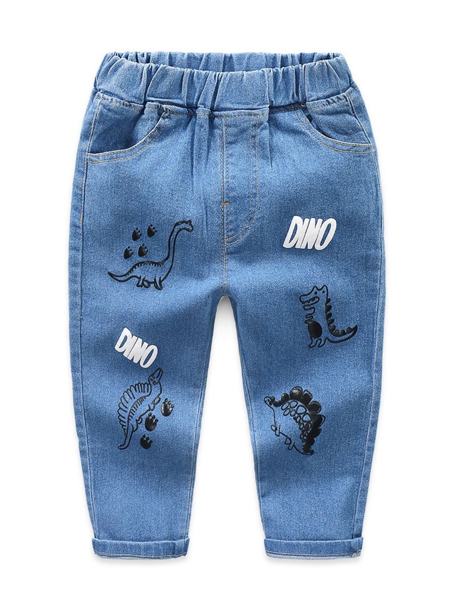 letter print jeans