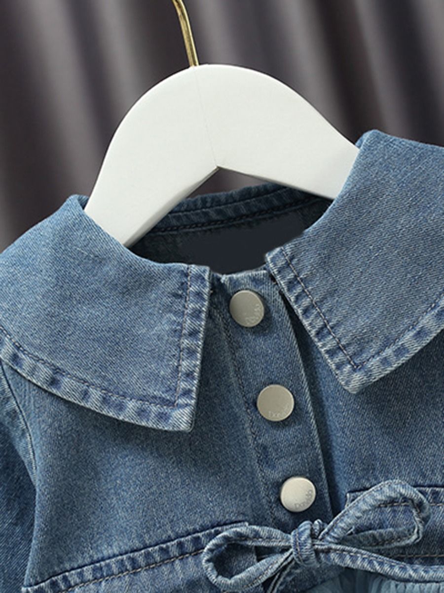 Wholesale Little Girl Denim & Mesh Tutu Dress 200917098