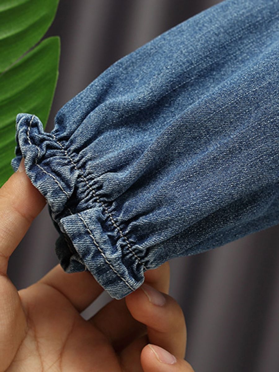 Wholesale Little Girl Denim & Mesh Tutu Dress 200917098