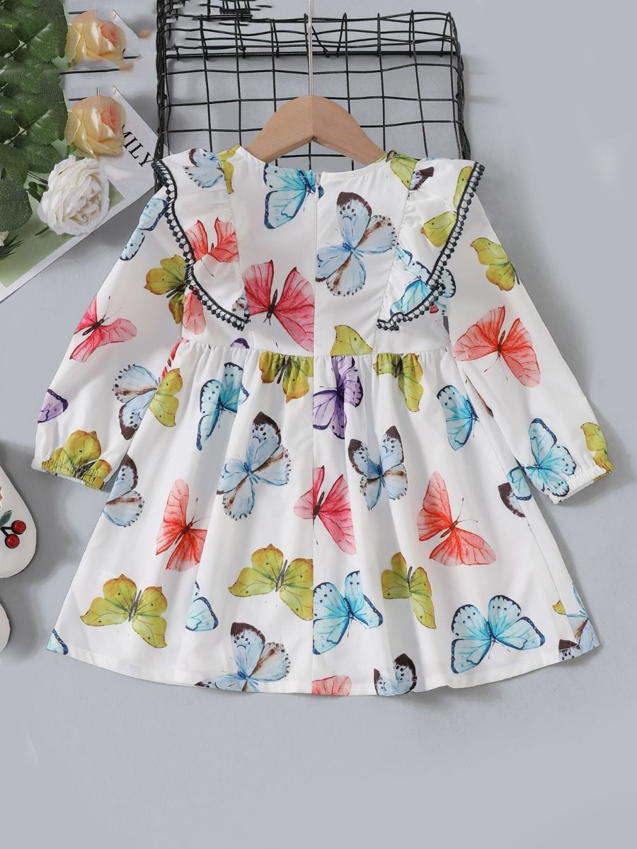 Wholesale Kid Girl Butterfly Print Dress 201007871 - ki