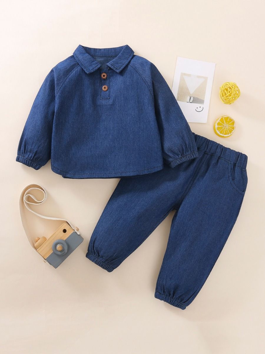 Wholesale 2 Pieces Baby Boy Set Polo Top With Pants 201